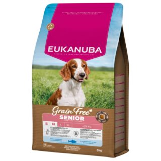 EUKANUBA Senior teraviljavaba ookeanikalaga väikest ja keskmist tõugu eakatele koertele 3 kg
