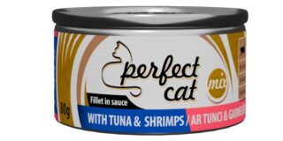 Täissööt (konserv) Perfect Cat tuunikala ja krevettidega kastmes 80g