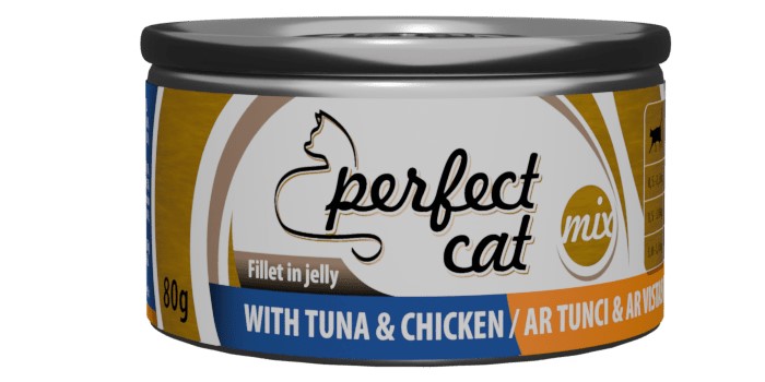 Täissööt (konserv) Perfect Cat tuunikala ja kanaga tarretises 80g