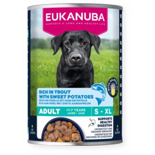 Täissööt (konserv) Eukanuba täiskasvanud koertele - Forell bataadiga 400g