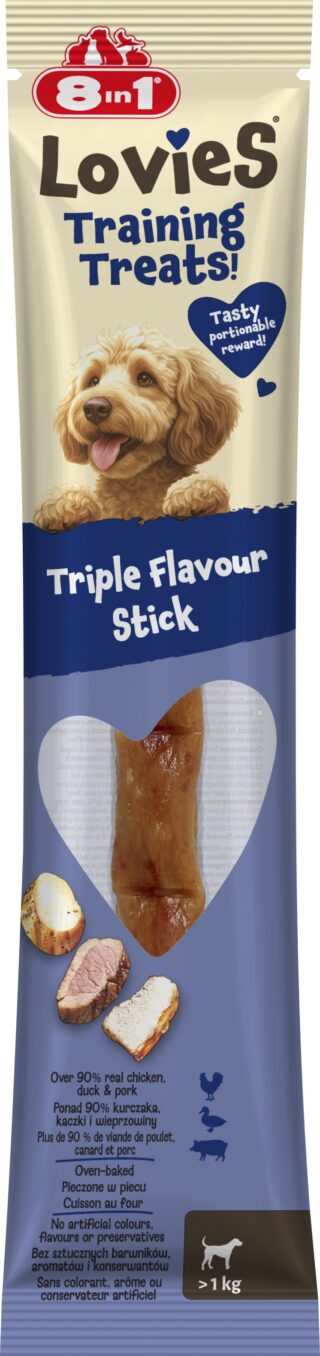 Koera maius 8in1 Lovies Training Treats Triple Flavour Stick 15g