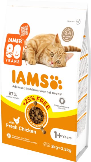 Kuiv täissööt IAMS CAT Adult kanaga 2.5kg kassidele