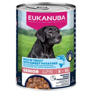 Täissööt (konserv) Eukanuba seenior koertele - Forell bataadiga 400g