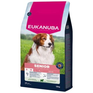 EUKANUBA Senior lambaliha ja riisiga väikestele ja keskmistele koertele 12 kg