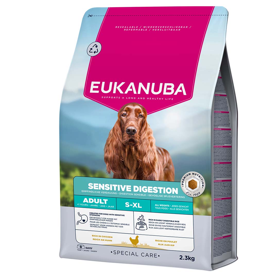 EUKANUBA Adult kanalihaga tundliku seedimisega koertele 2.3 kg