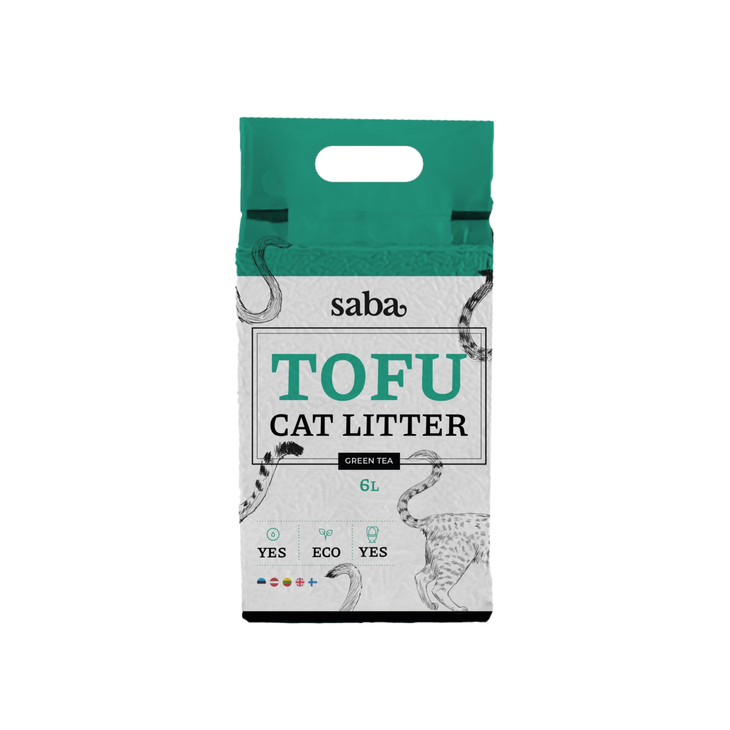 SABA rohelise tee lõhnaline tofu kassiliiv 6L
