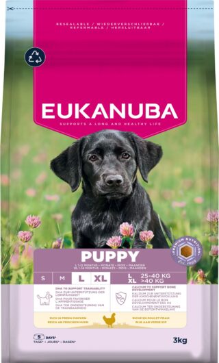 EUKANUBA Puppy kanalihaga suurtele koertele 3 kg