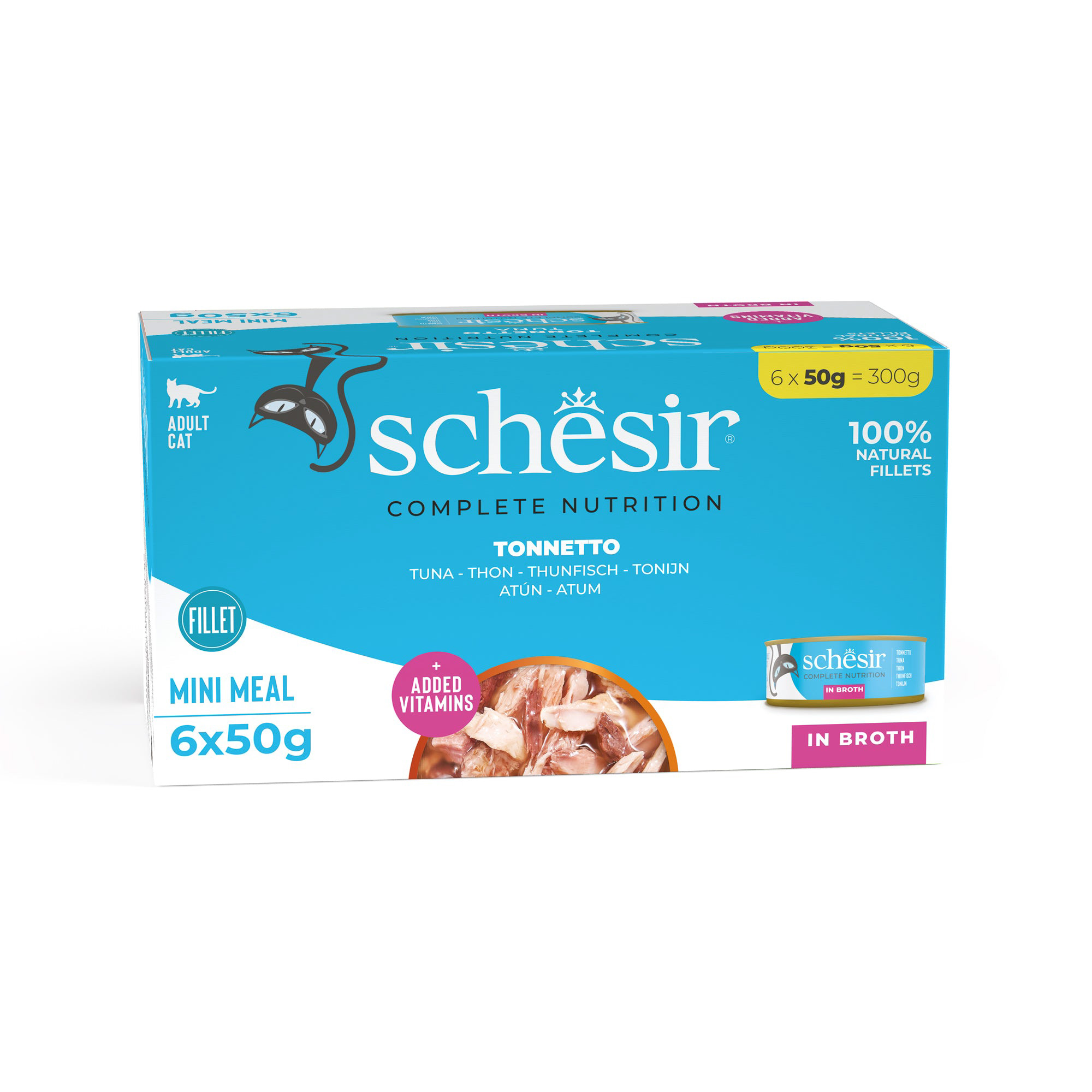 Schesir Complete Nutrition tuunikalaga puljongis 6x50g kassikonserv