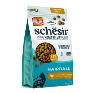 Schesir Animal Monoprotein kuivtoit kanalihaga karvapallide vastu 400g
