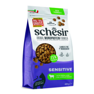 Schesir Animal Monoprotein Sensitive lambalihaga 400g kuivtoit kassidele