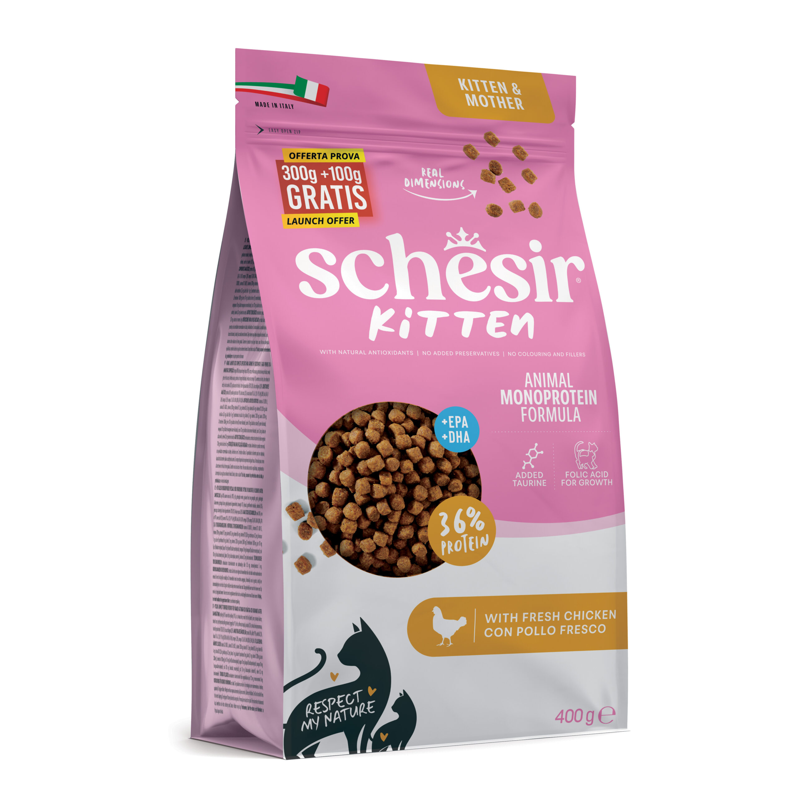 Schesir Animal Monoprotein Kitten kanaga 400g kuivtoit kassipoegadele