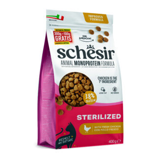 Schesir Animal Monoprotein Sterilized kanaga 400g kuivtoit steriliseeritud kassidele