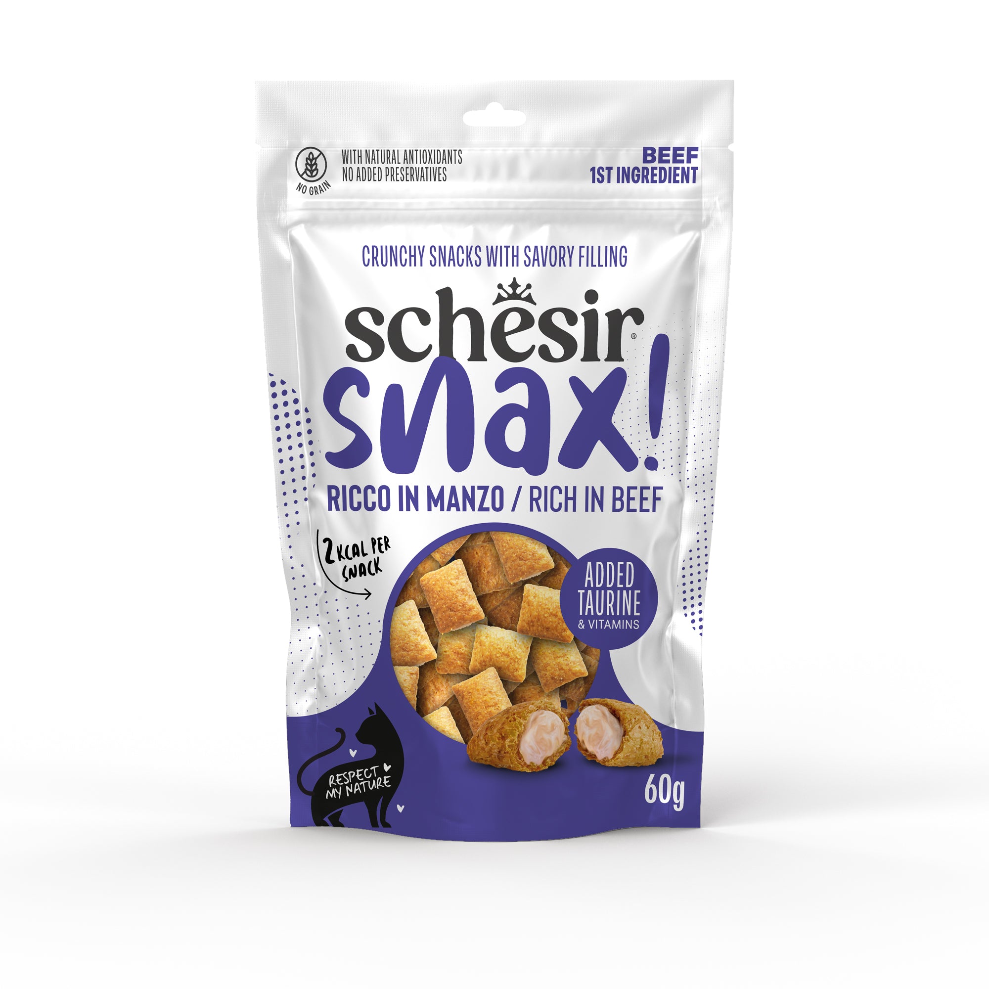 Maius kassidele Schesir Snax! veiselihamaitselise täidisega 60g