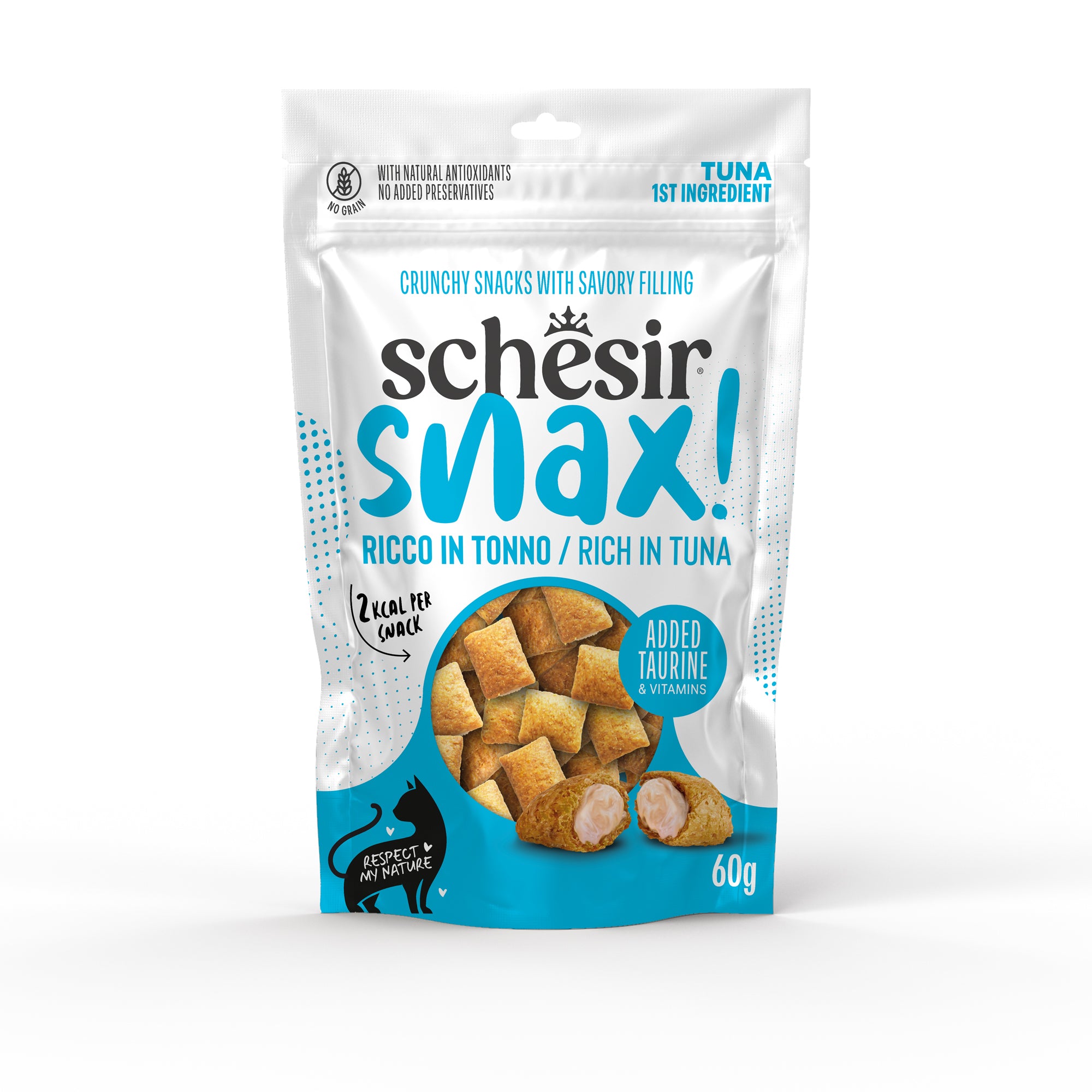Maius kassidele Schesir Snax! tuunikalamaitselise täidisega 60g