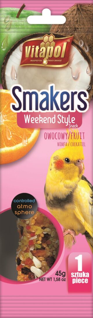 Maius nümfkakaduudele SMAKERS Weekend Style puuviljad 1tk 45g