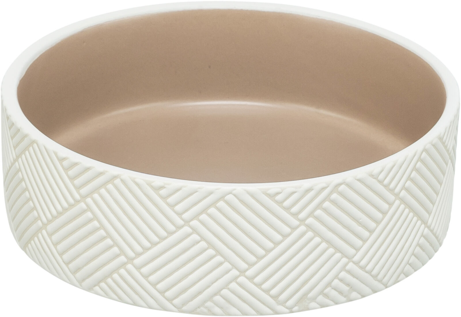 Mustriga keraamiline kauss, 1 l/ø 18 cm, valge/beež