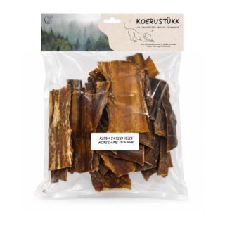 Koerustükk kuivatatud lame veise kõri koerale 15cm 500g