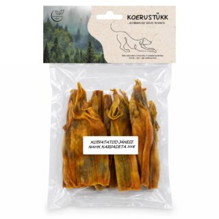 Koerustükk kuivatatud jänese nahk koerale 200g