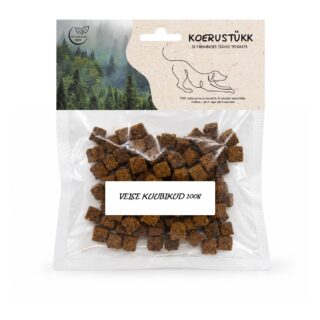 Koerustükk kuivatatud veise kuubikud koerale 100g